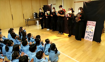 【わくわくさんのポケット・サプライズ企画部】願成寺保育園で人形劇公演と防災・防犯啓発活動を行いました