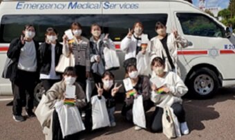 【看護学科】看護学科養護教諭課程履修生2年生10名が加古川市消防より参加依頼があり、防災訓練に参加しました。