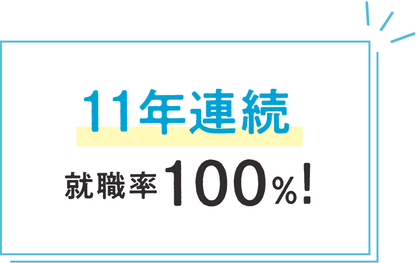 11年連続 就職率100%!